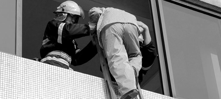 Fireman Saving A Person